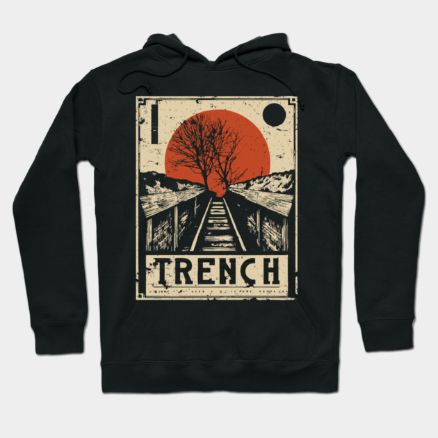 Trench Railway Brutalist Art Print Hoodie by TuncGK
