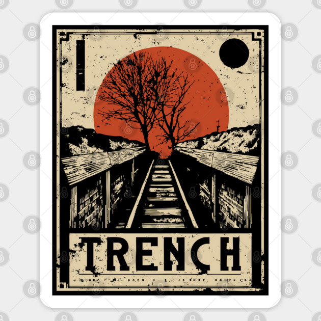 Trench Railway Brutalist Art Print Sticker by TuncGK