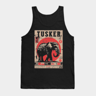 Tusker Elephant Brutalist Wildlife Art Tank Top