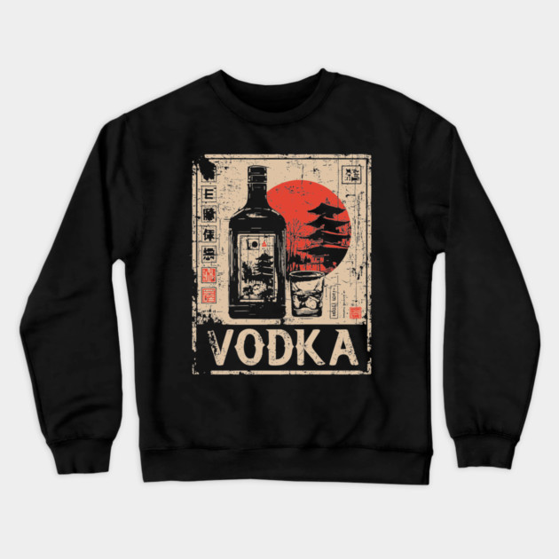 Vodka Glass Japanese Bar Poster Crewneck Sweatshirt by TuncGK