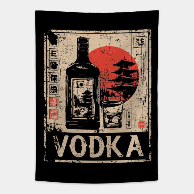 Vodka Glass Japanese Bar Poster Tapestry by TuncGK