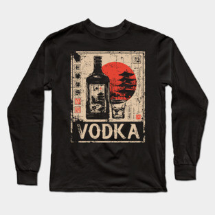 Vodka Glass Japanese Bar Poster Long Sleeve T-Shirt