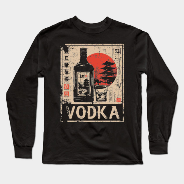 Vodka Glass Japanese Bar Poster Long Sleeve T-Shirt by TuncGK