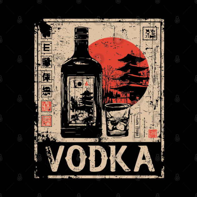 Vodka Glass Japanese Bar Poster by TuncGK