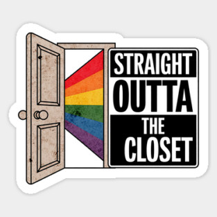 Straight Outta the Closet - LGBTQ+ Pride Rainbow Door Graphic Sticker