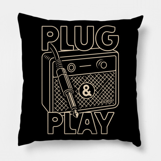 Plug & Play. Amp Lineart Pillow by filiposwear