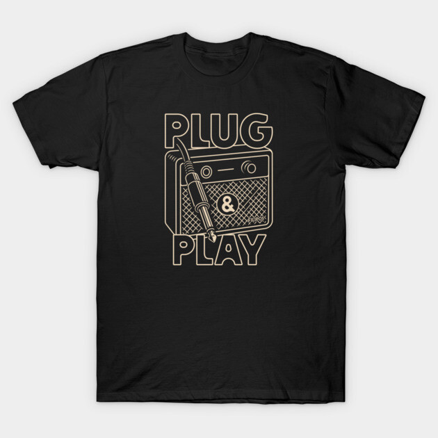 Plug & Play. Amp Lineart T-Shirt by filiposwear