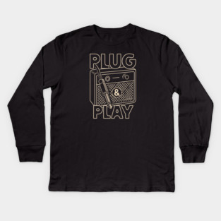 Plug & Play. Amp Lineart Kids Long Sleeve T-Shirt