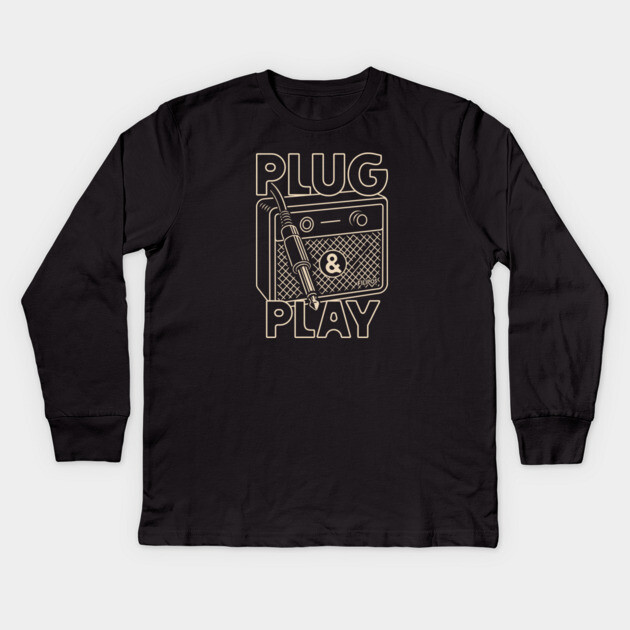 Plug & Play. Amp Lineart Kids Long Sleeve T-Shirt by filiposwear