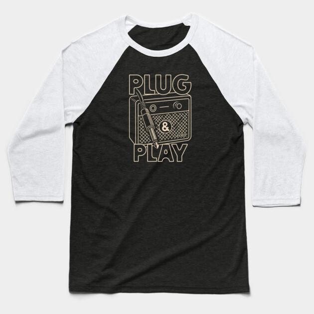 Plug & Play. Amp Lineart Baseball T-Shirt by filiposwear