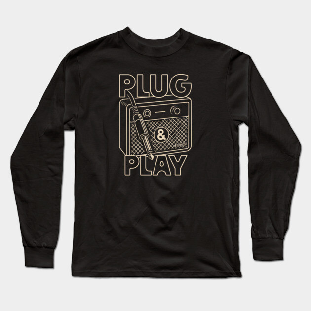 Plug & Play. Amp Lineart Long Sleeve T-Shirt by filiposwear