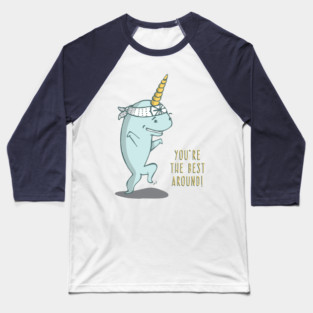 Karate Narwhal Baseball T-Shirt