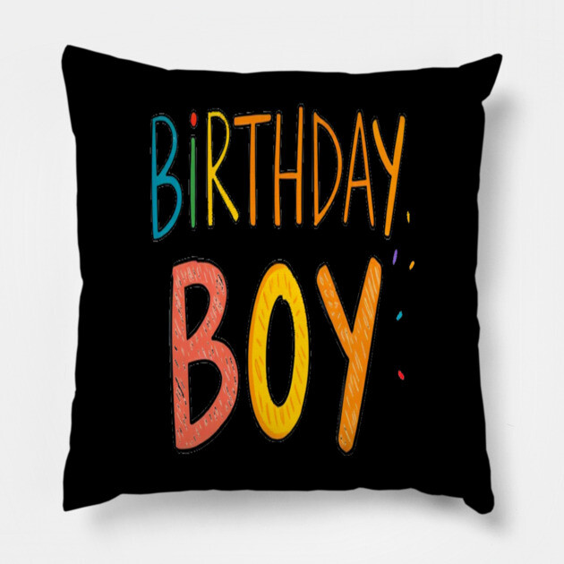 Birthday Boy Tee - Officially One Year Older (Maybe Wiser?) Colorful Birthday Boy Celebration Pillow by OUTFITPAW