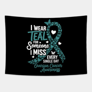 Teal Ovarian Cancer Angel Memory Warrior Support Family Tapestry
