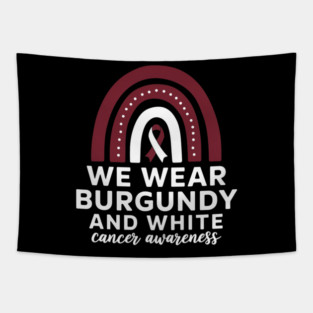 Ribbon Oral Head And Neck Cancer Burgundy And White Cancer Tapestry