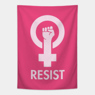 Feminist Empowerment Resist Pink Equality Female Resistance Tapestry
