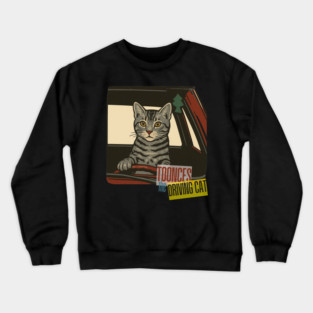 Toonces the Cat Behind the Wheel Crewneck Sweatshirt