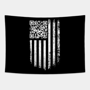 Trump Dance QR America Flag Tapestry