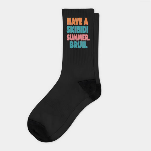 Skibidi Summer Tee - Totally Tubular Toilet Time Socks by OUTFITPAW