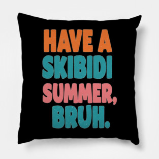Skibidi Summer Tee - Totally Tubular Toilet Time Pillow