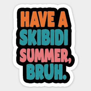 Skibidi Summer Tee - Totally Tubular Toilet Time Sticker