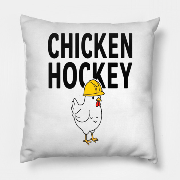 Chicken Hockey Tee - Foul Play on Ice Pillow by OUTFITPAW
