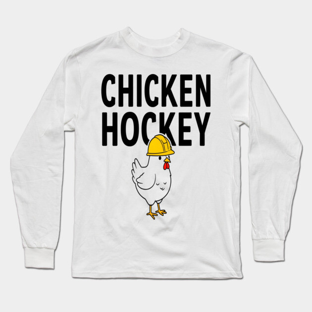Chicken Hockey Tee - Foul Play on Ice Long Sleeve T-Shirt by OUTFITPAW