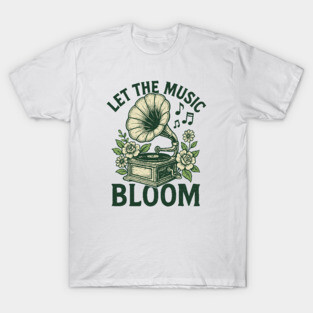 Let the Music Bloom. Light Floral Vinyl T-Shirt