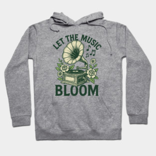 Let the Music Bloom. Light Floral Vinyl Hoodie