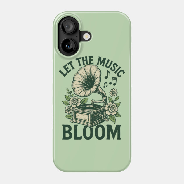 Let the Music Bloom. Light Floral Vinyl Phone Case by filiposwear