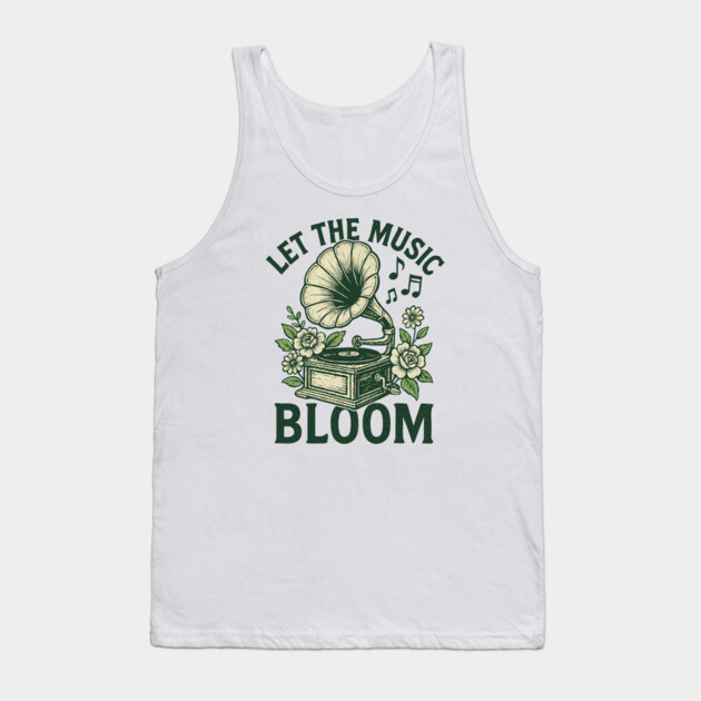 Let the Music Bloom. Light Floral Vinyl Tank Top by filiposwear