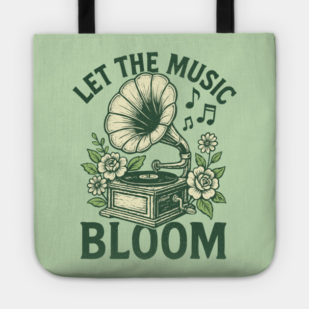Let the Music Bloom. Light Floral Vinyl Tote by filiposwear