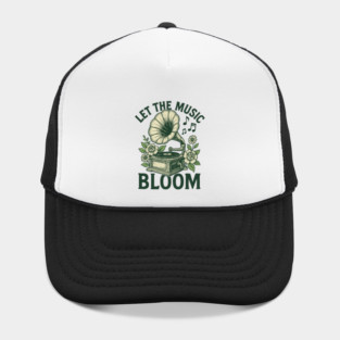Let the Music Bloom. Light Floral Vinyl Hat