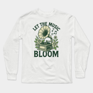 Let the Music Bloom. Light Floral Vinyl Long Sleeve T-Shirt