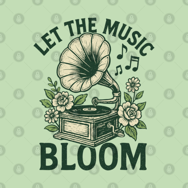 Let the Music Bloom. Light Floral Vinyl by filiposwear