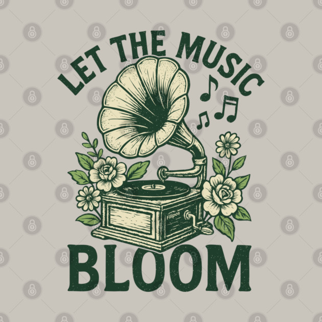 Let the Music Bloom. Light Floral Vinyl by filiposwear