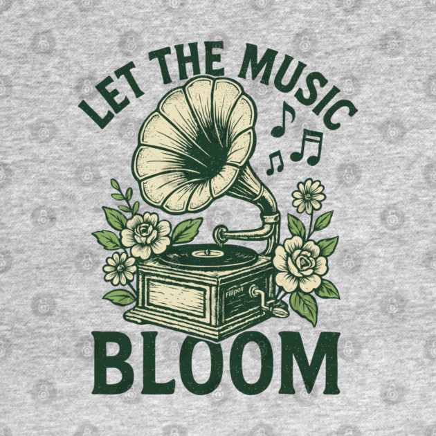 Let the Music Bloom. Light Floral Vinyl by filiposwear