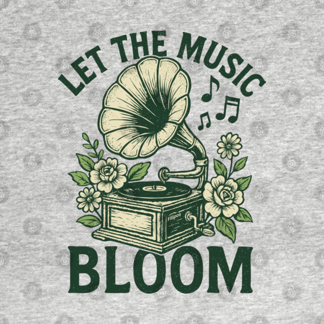 Let the Music Bloom. Light Floral Vinyl by filiposwear