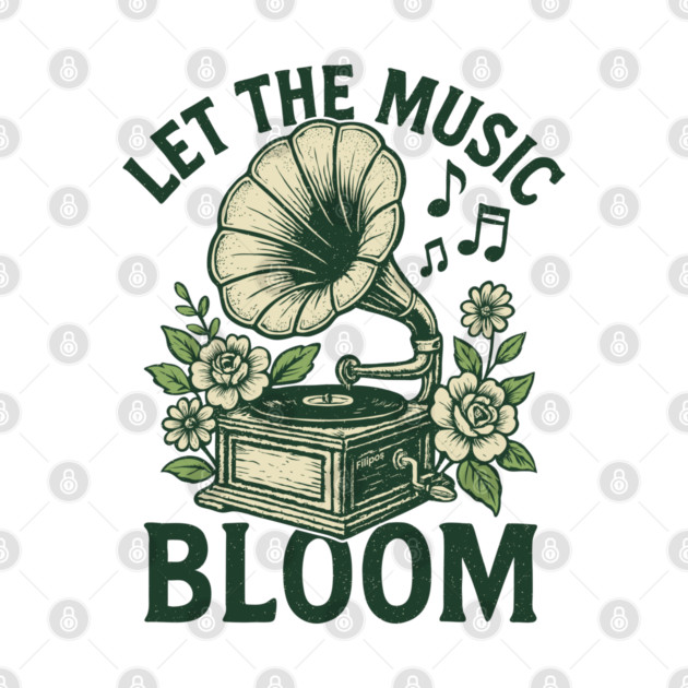 Let the Music Bloom. Light Floral Vinyl by filiposwear