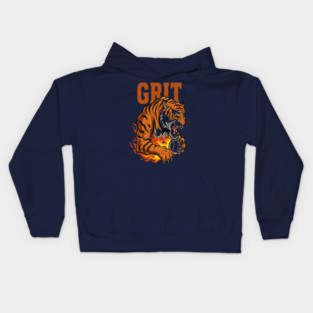 Grit Tiger Baseball Tee - Fierce Feline Fastball Kids Hoodie