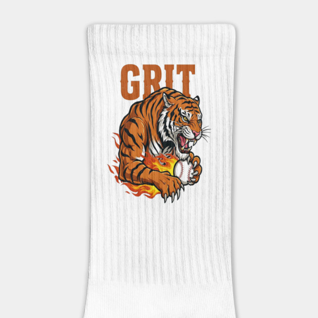 Grit Tiger Baseball Tee - Fierce Feline Fastball by OUTFITPAW