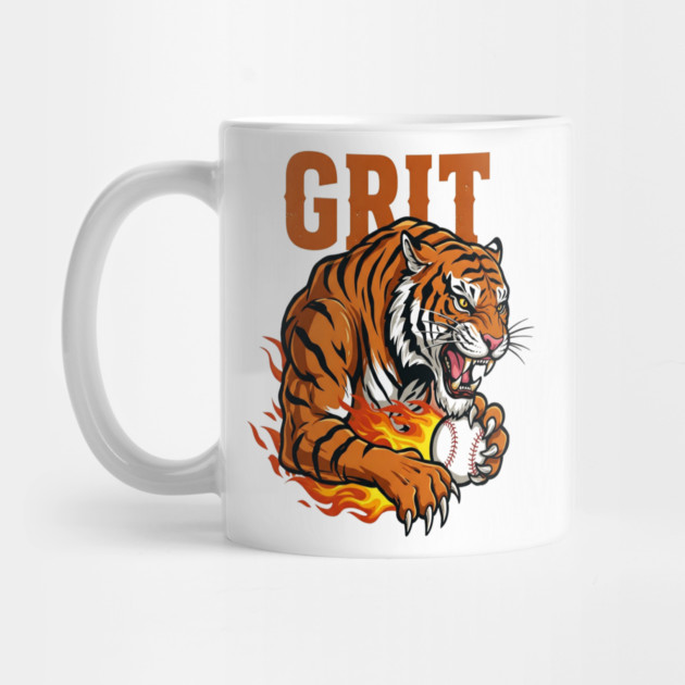 Grit Tiger Baseball Tee - Fierce Feline Fastball by OUTFITPAW