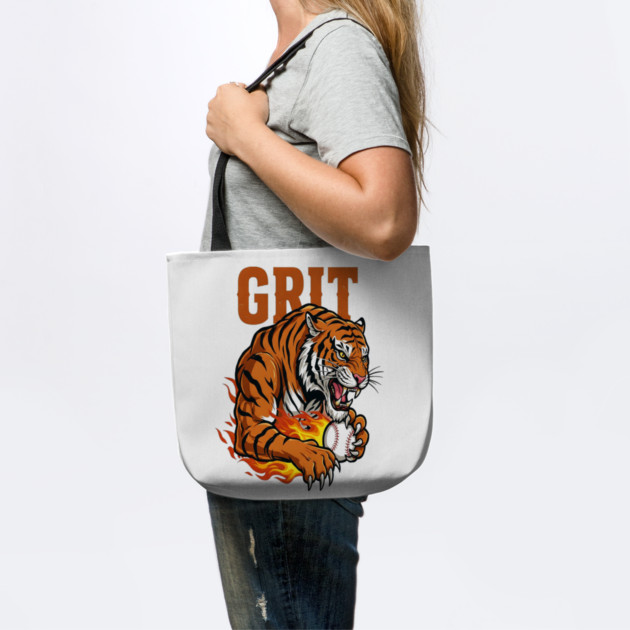 Grit Tiger Baseball Tee - Fierce Feline Fastball by OUTFITPAW