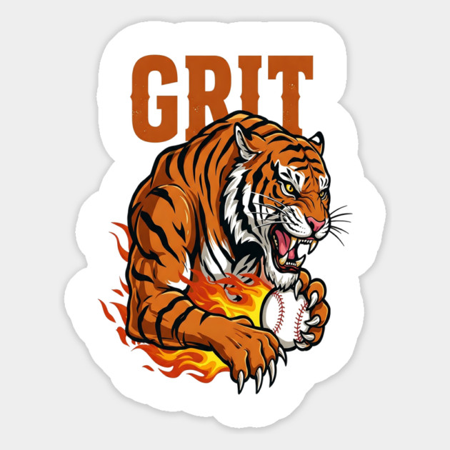 Grit Tiger Baseball Tee - Fierce Feline Fastball Magnet by OUTFITPAW