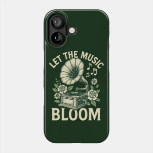 Let the Music Bloom. Dark Floral Vinyl Phone Case