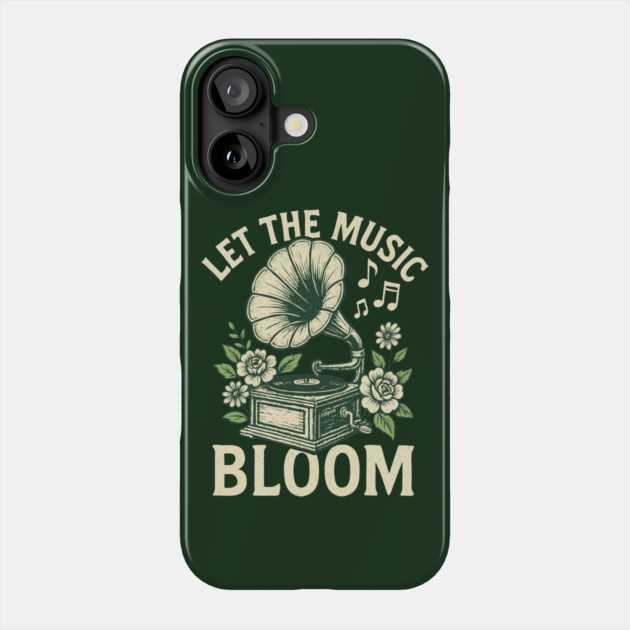 Let the Music Bloom. Dark Floral Vinyl Phone Case by filiposwear