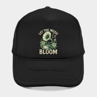 Let the Music Bloom. Dark Floral Vinyl Hat