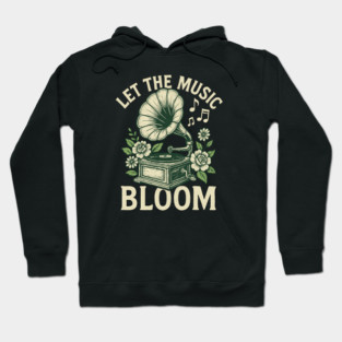 Let the Music Bloom. Dark Floral Vinyl Hoodie