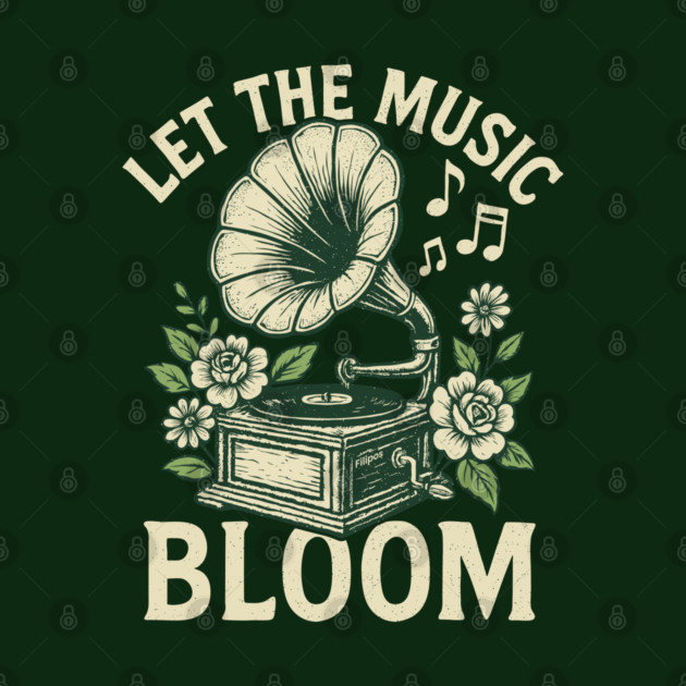 Let the Music Bloom. Dark Floral Vinyl by filiposwear
