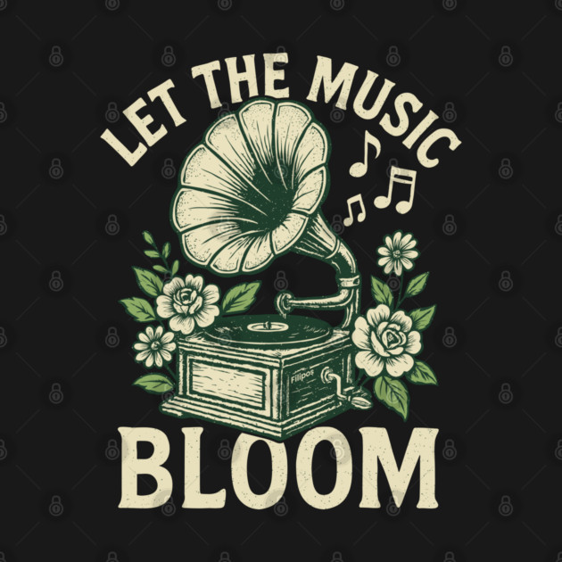 Let the Music Bloom. Dark Floral Vinyl by filiposwear